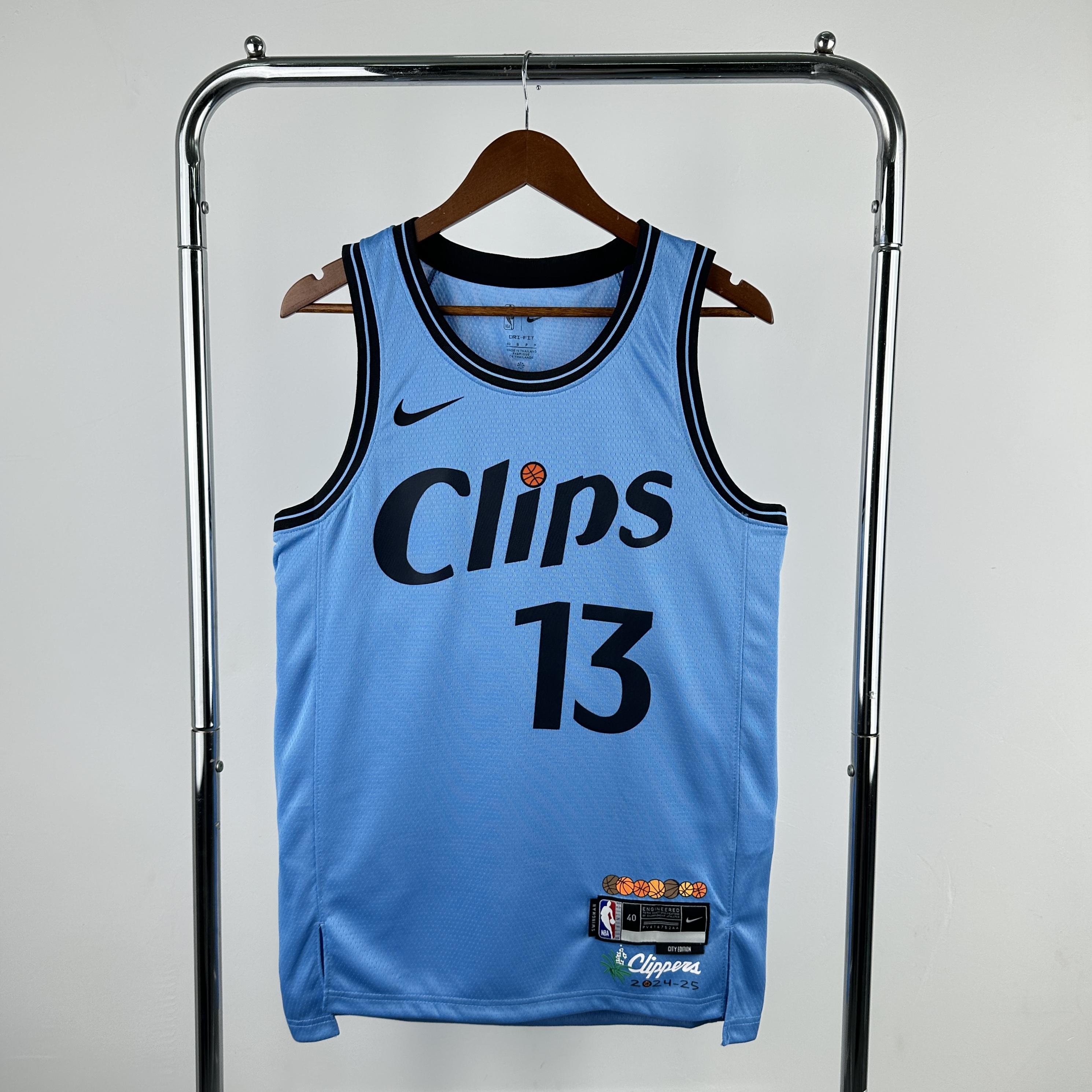 Men Los Angeles Clippers #13 George Light Blue City Edition Season Nike 2025 NBA Jersey->->NBA Jersey